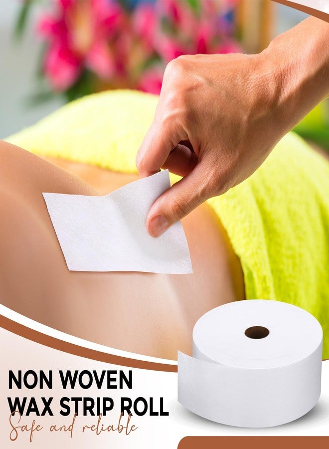 Tegeme Non-woven Wax Strip Roll, 3 x 150 Yard Muslin Epilating Roll with 100 Wood Wax Sticks White Non Woven Strip for Body and Facial Hair Removal Men Women, Tear-resistant, Lint-free - Image 5